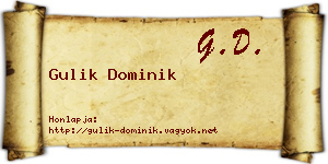 Gulik Dominik névjegykártya